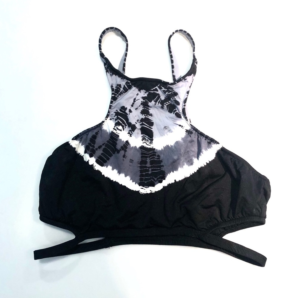 Black tie-dye Swim Top